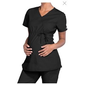 Maternity Mock Wrap Scrub Top
